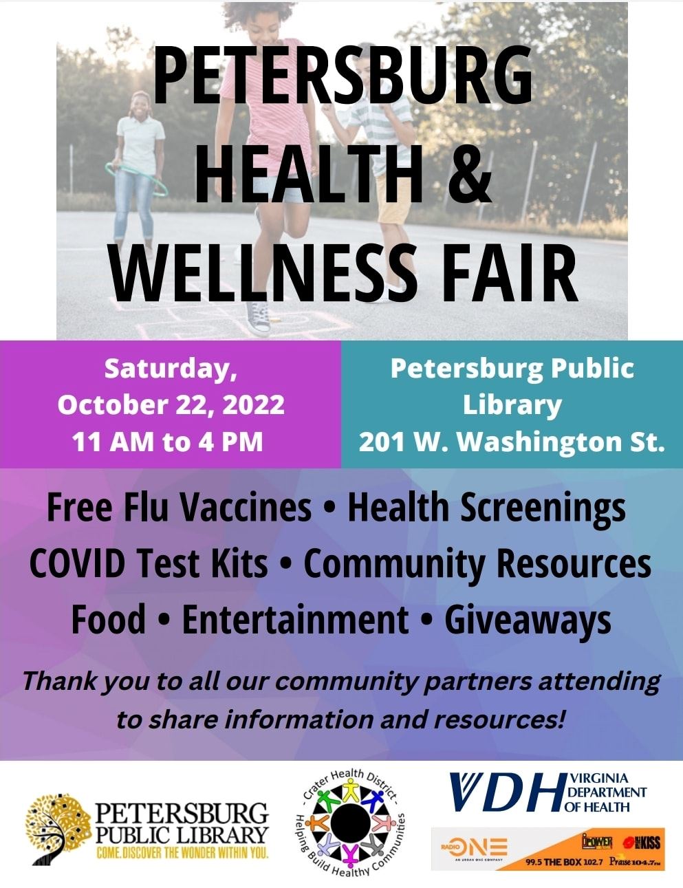 Petersburg Health and Wellness Fair 10 22 2022 at Library